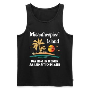 Misanthropical Island Sommer Urlaub Mallorca Fun - Männer Premium Bio Tank Top - Schwarz - Vorne - Michal (187cm)