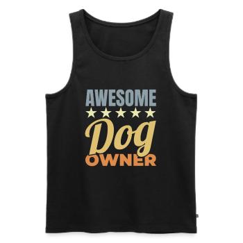 Awesome Dog Owner - Männer Premium Bio Tank Top - Schwarz - Vorne - AI Model Male 178 light (178cm)