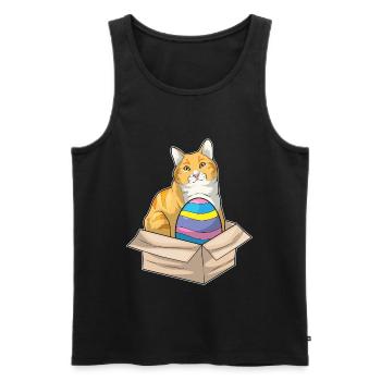Cat Easter Easter Egg - Men's Premium Organic Tank Top - black - Front - Michal (187cm)