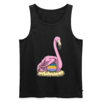 Œuf de Pâques du flamant rose - Débardeur bio Premium Homme - noir - Devant - Michal (187cm)