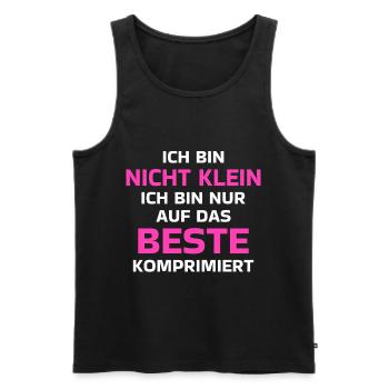 Ich Bin Nicht Klein Auf Das Beste Komprimiert - Männer Premium Bio Tank Top - Schwarz - Vorne - Michal (187cm)
