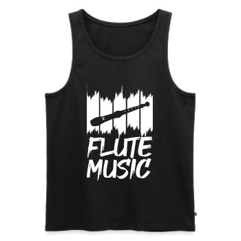 Musique de flûte amusante - Débardeur bio Premium Homme - noir - Devant - AI Model Male 178 light (178cm)