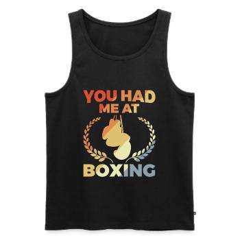 You Had Me At Boxing - Männer Premium Bio Tank Top - Schwarz - Vorne - Michal (187cm)