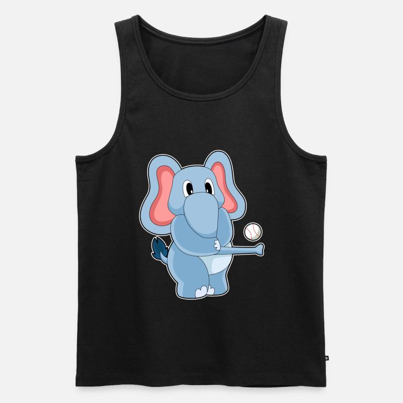 Elefant Baseball Sport - Männer Premium Bio Tank Top - Schwarz