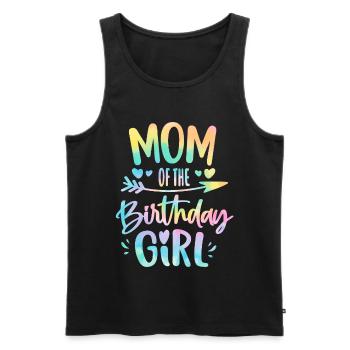 Maman de la fille d’anniversaire Tie Dye Colorée Maman d’anniversaire - Débardeur bio Premium Homme - noir - Devant - AI Model Male 178 light (178cm)