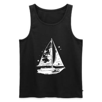 Sailboat Sketch - Men's Premium Organic Tank Top - black - Front - AI Model Male 178 light (178cm)