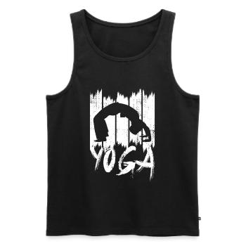 Yoga Pose - Men's Premium Organic Tank Top - black - Front - AI Model Male 178 light (178cm)