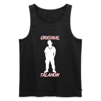 Original Talahon Urban Streetwear Graphic Shirt - Men's Premium Organic Tank Top - black - Front - AI Model Male 178 light (178cm)