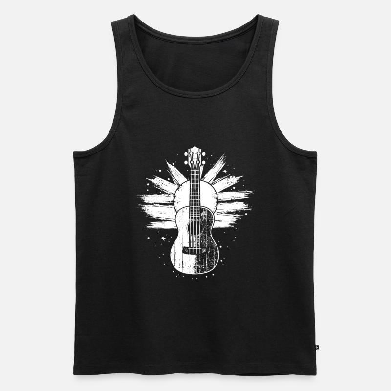 Ukulele Skizze - Männer Premium Bio Tank Top - Schwarz