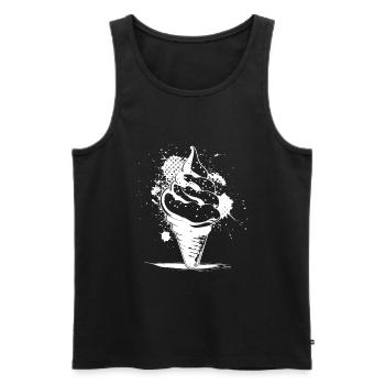 Cornet de crème glacée Dessin - Débardeur bio Premium Homme - noir - Devant - AI Model Male 178 light (178cm)