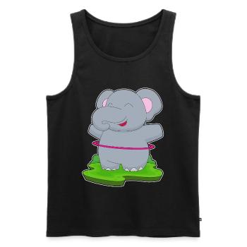 Elefant Fitnessreifen Workout Gymnastik - Männer Premium Bio Tank Top - Schwarz - Vorne - Michal (187cm)