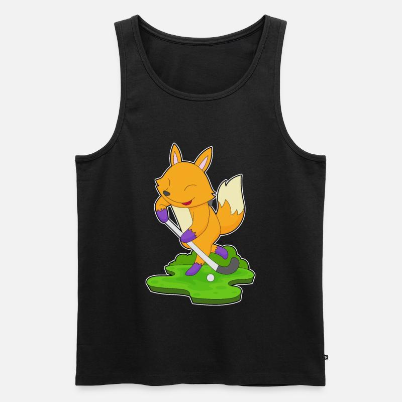 Fuchs Feldhockey Feldhockeyschläger - Männer Premium Bio Tank Top - Schwarz