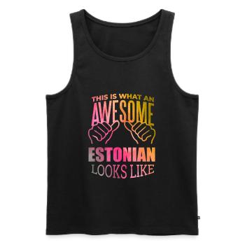 Estland - Männer Premium Bio Tank Top - Schwarz - Vorne - AI Model Male 178 light (178cm)