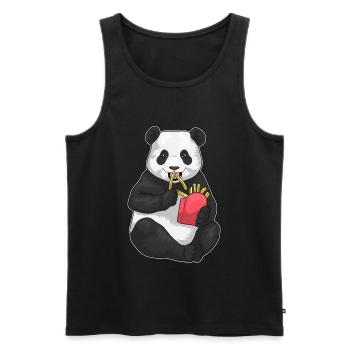Frites Panda - Débardeur bio Premium Homme - noir - Devant - AI Model Male 178 light (178cm)