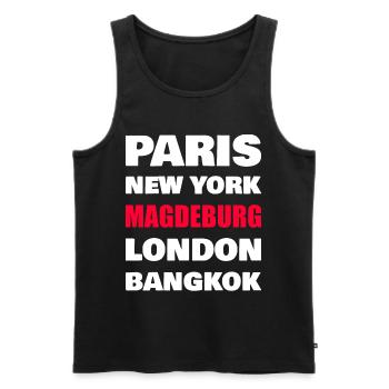 Magdeburg Stadt  - Männer Premium Bio Tank Top - Schwarz - Vorne - Michal (187cm)