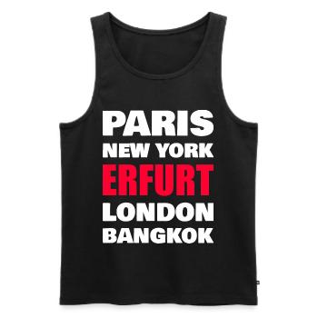 Erfurt City - Men's Premium Organic Tank Top - black - Front - AI Model Male 178 light (178cm)