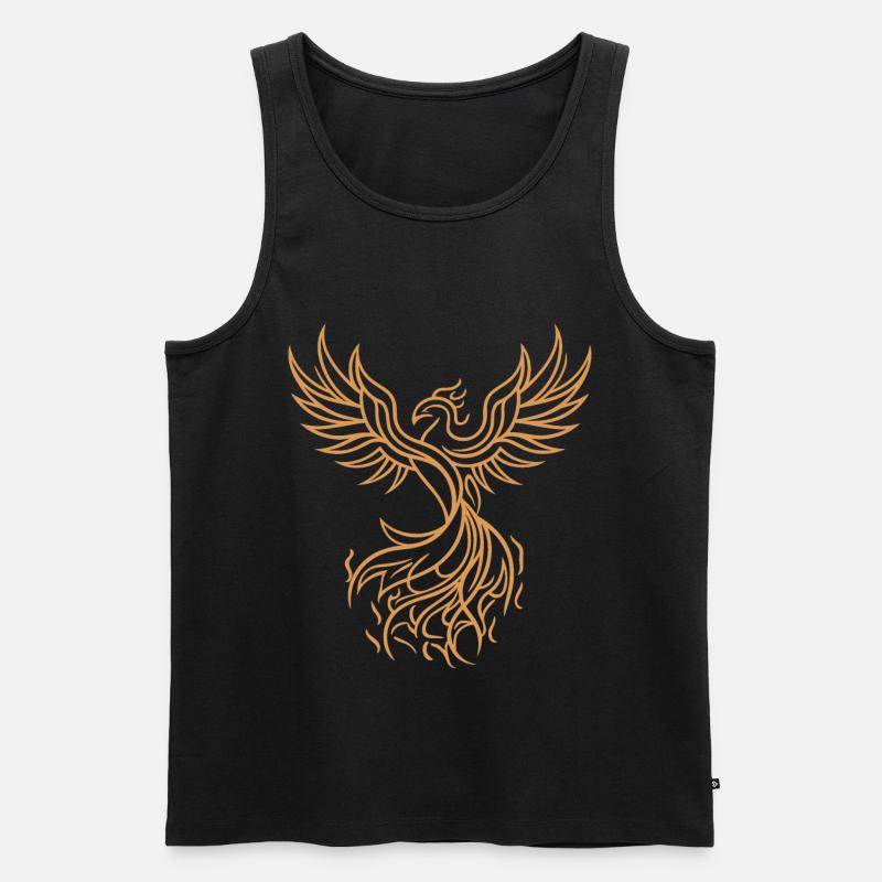 Phönix Mythischer Feuervogel Auferstehender Stammeskunst - Männer Premium Bio Tank Top - Schwarz