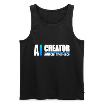 AI Creator Artificial Intelligence Enthusiast - Men's Premium Organic Tank Top - black - Front - AI Model Male 178 light (178cm)