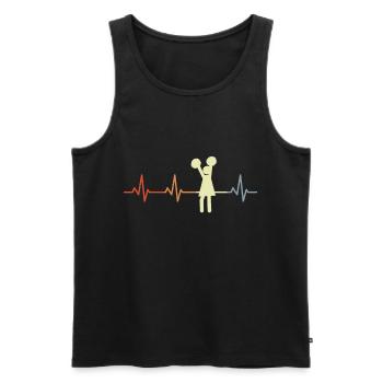 Cheerleaderin Herzlinie - Männer Premium Bio Tank Top - Schwarz - Vorne - Michal (187cm)