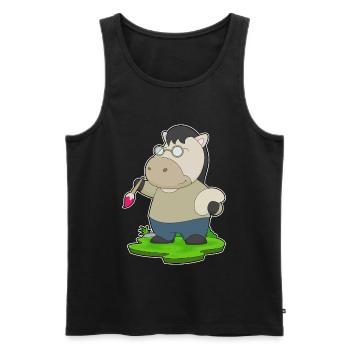 Pferd Maler Pinsel Malen - Männer Premium Bio Tank Top - Schwarz - Vorne - Michal (187cm)