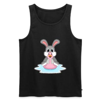 Rabbit Flamingo - Men's Premium Organic Tank Top - black - Front - Michal (187cm)