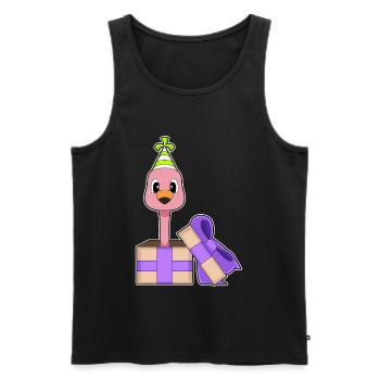 Chapeau de fête d’anniversaire Flamingo - Débardeur bio Premium Homme - noir - Devant - Michal (187cm)