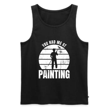 Lustiger Maler Spruch - Männer Premium Bio Tank Top - Schwarz - Vorne - AI Model Male 178 light (178cm)