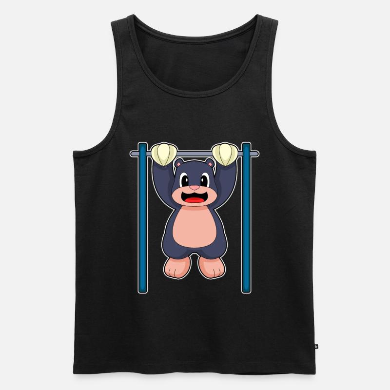 Mole Bodybuilder Pull-ups Bodybuilding - Men's Premium Organic Tank Top - black