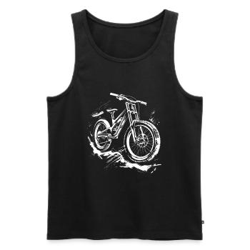 Dessin de vététiste - Débardeur bio Premium Homme - noir - Devant - AI Model Male 178 light (178cm)