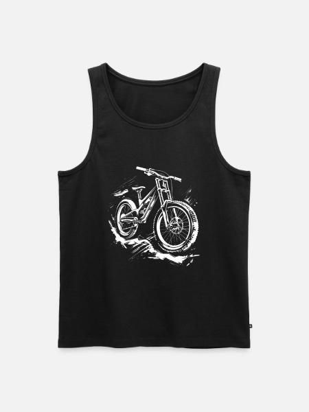 Mountain Biker Drawing - Men's Premium Organic Tank Top - black