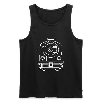 Locomotive Comic Style - Men's Premium Organic Tank Top - black - Front - AI Model Male 178 light (178cm)
