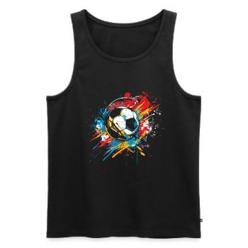 Football Graffiti Street Art - Débardeur bio Premium Homme - noir - Devant - AI Model Male 178 light (178cm)