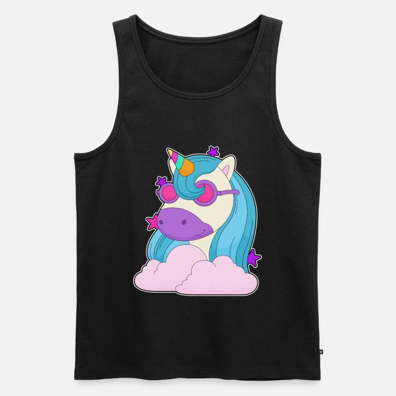 Einhorn Wolken - Männer Premium Bio Tank Top - Schwarz