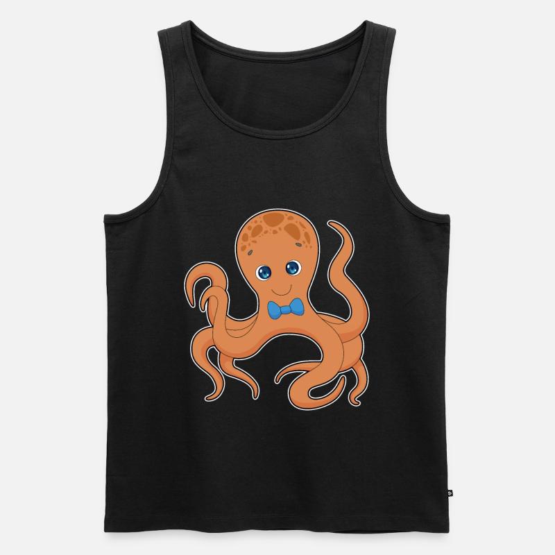 Krake Fliege - Männer Premium Bio Tank Top - Schwarz