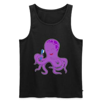 Octopus Toothbrush - Men's Premium Organic Tank Top - black - Front - AI Model Male 178 light (178cm)