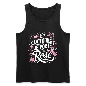 Rosa Oktober Kampf gegen Brustkrebs - Männer Premium Bio Tank Top - Schwarz - Vorne - AI Model Male 178 light (178cm)