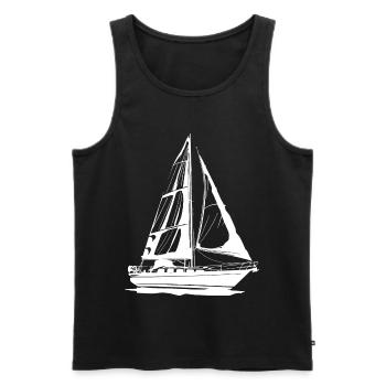 Segelboot Zeichnung - Männer Premium Bio Tank Top - Schwarz - Vorne - AI Model Male 178 light (178cm)