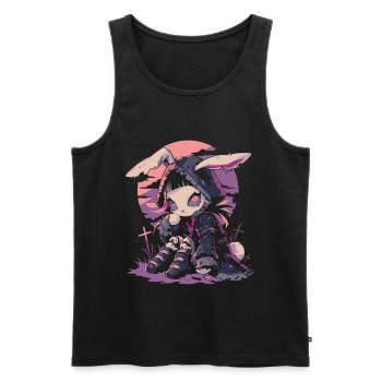 Goth Bunny Sorcière E-Girl Gothique Grunge Cadeau - Débardeur bio Premium Homme - noir - Devant - Michal (187cm)
