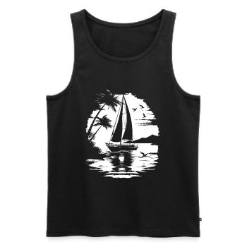 Sailing Drawing - Men's Premium Organic Tank Top - charcoal grey - Front - Alexander (188cm)