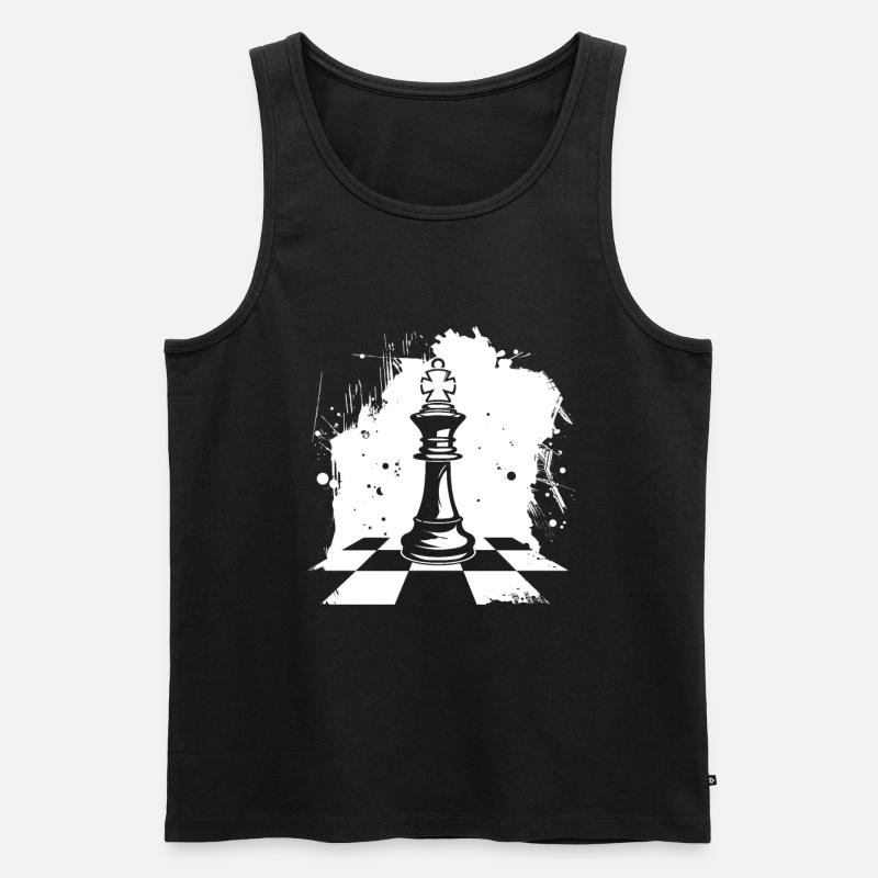 Graphiques de pièces d’échecs - Débardeur bio Premium Homme - noir