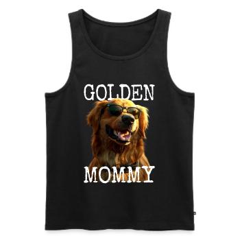 Maman dorée Maman Fête des mères Maman Golden Retriever - Débardeur bio Premium Homme - noir - Devant - AI Model Male 178 light (178cm)