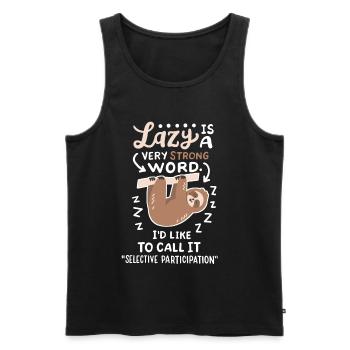Fauler Faultierliebhaber - Männer Premium Bio Tank Top - Schwarz - Vorne - Michal (187cm)