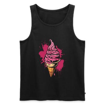 Softeis Farbkleckse - Männer Premium Bio Tank Top - Schwarz - Vorne - AI Model Male 178 light (178cm)