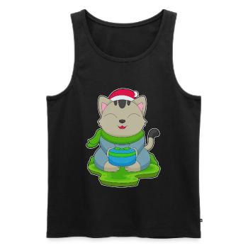 Forfait Noël chat - Débardeur bio Premium Homme - noir - Devant - Michal (187cm)