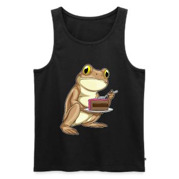Gâteau de grenouille - Débardeur bio Premium Homme - noir - Devant - AI Model Male 178 light (178cm)