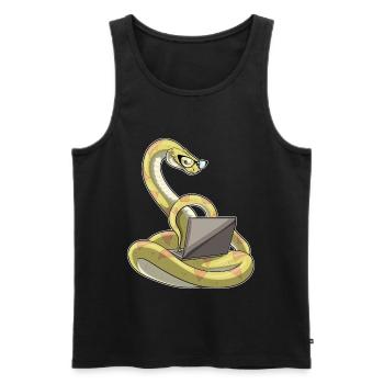 Schlange Laptop - Männer Premium Bio Tank Top - Schwarz - Vorne - AI Model Male 178 light (178cm)