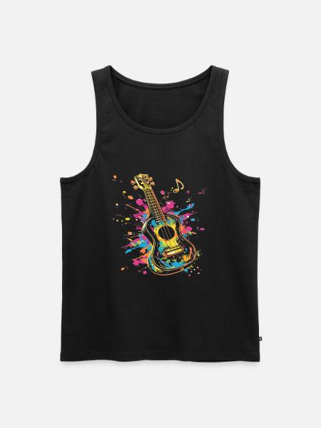 Ukulele Street Art - Men's Premium Organic Tank Top - black