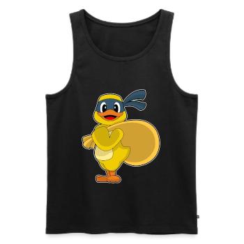 Ente Bandit Geldsack - Männer Premium Bio Tank Top - Schwarz - Vorne - Michal (187cm)