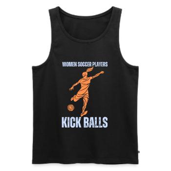 Joueuses de football Kick Balls - Débardeur bio Premium Homme - noir - Devant - Michal (187cm)