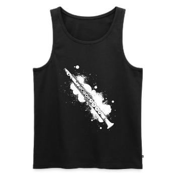 Flute Graffiti - Men's Premium Organic Tank Top - black - Front - AI Model Male 178 light (178cm)